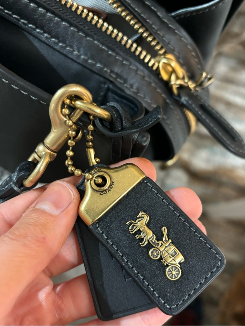 Coach Rogue 34 Bag in Black/Brass Hardware - Picture 5 of 6